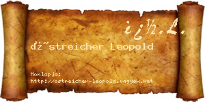 Östreicher Leopold névjegykártya